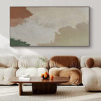 Beige, Brown, Green with Soft Shapes "Earth Tones" Abstract Painting On Canvas PS1433