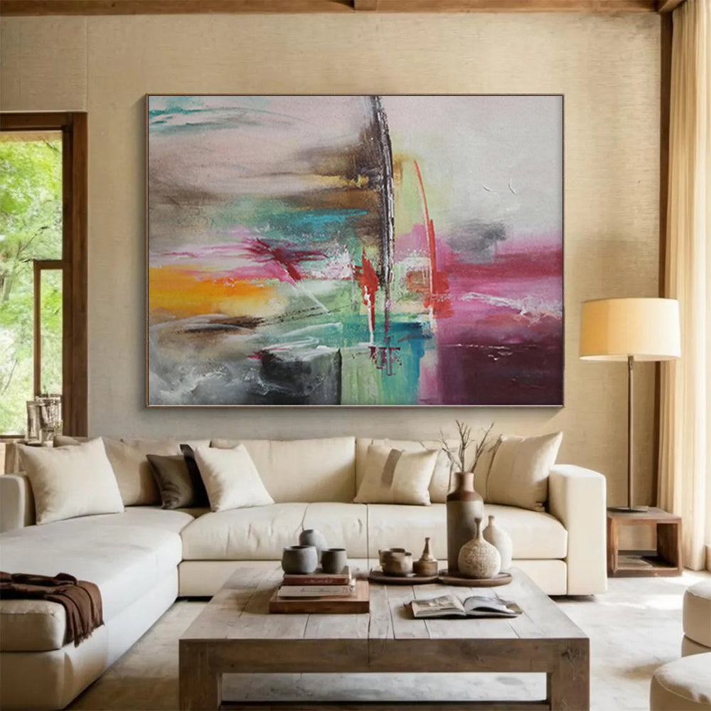 “Color Clash Abstract” - Modern Abstract Painting On Canvas PS0056