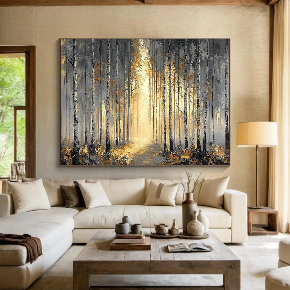 “Misty Forest Path Abstract” - Ethereal Landscape Painting On Canvas PT159