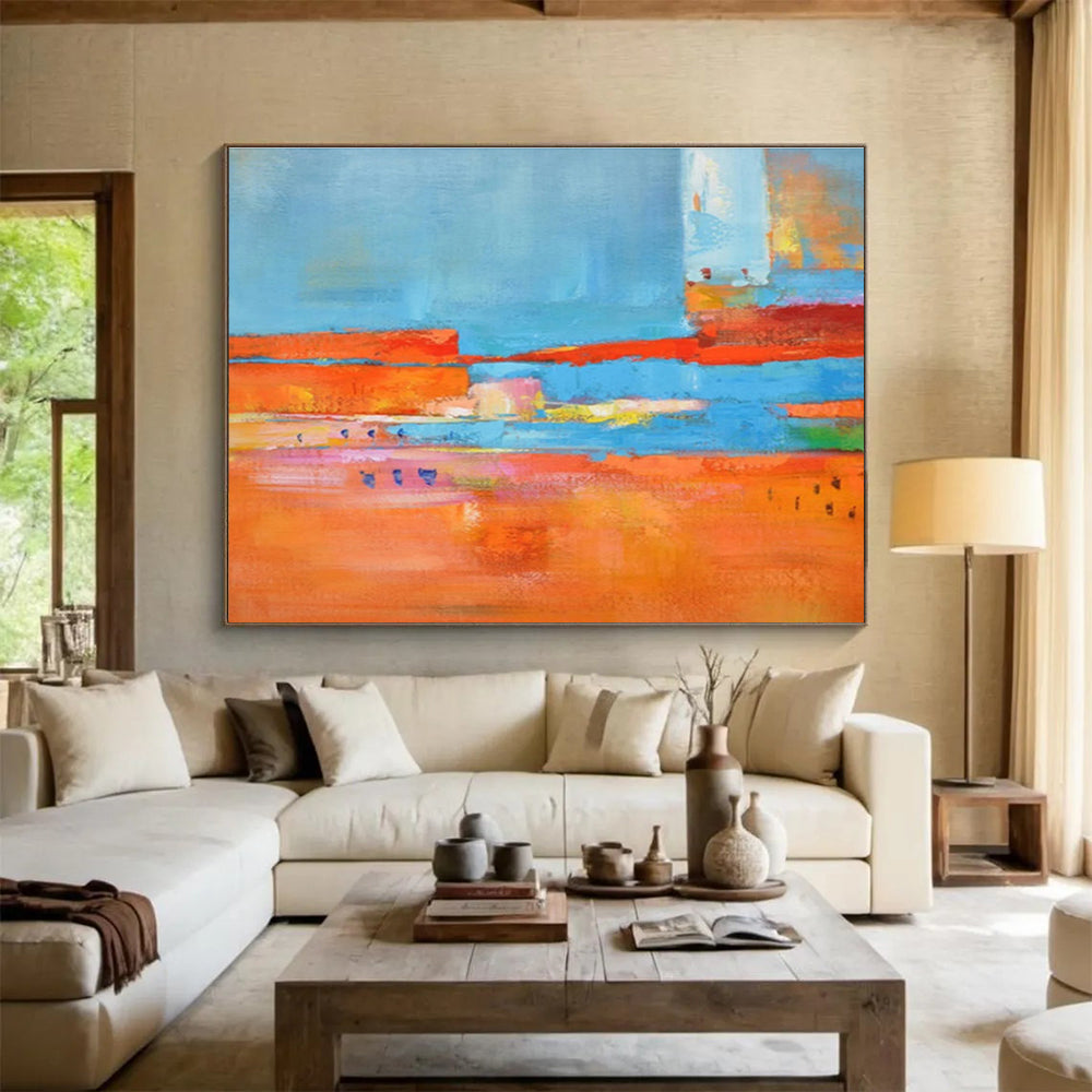 “Colorful Striped Abstract” - Energetic Abstract Painting On Canvas DKS408