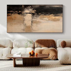 Muted Tones Abstract Landscape - Softly Blended Earthy Shades Painting On Canvas PS1217