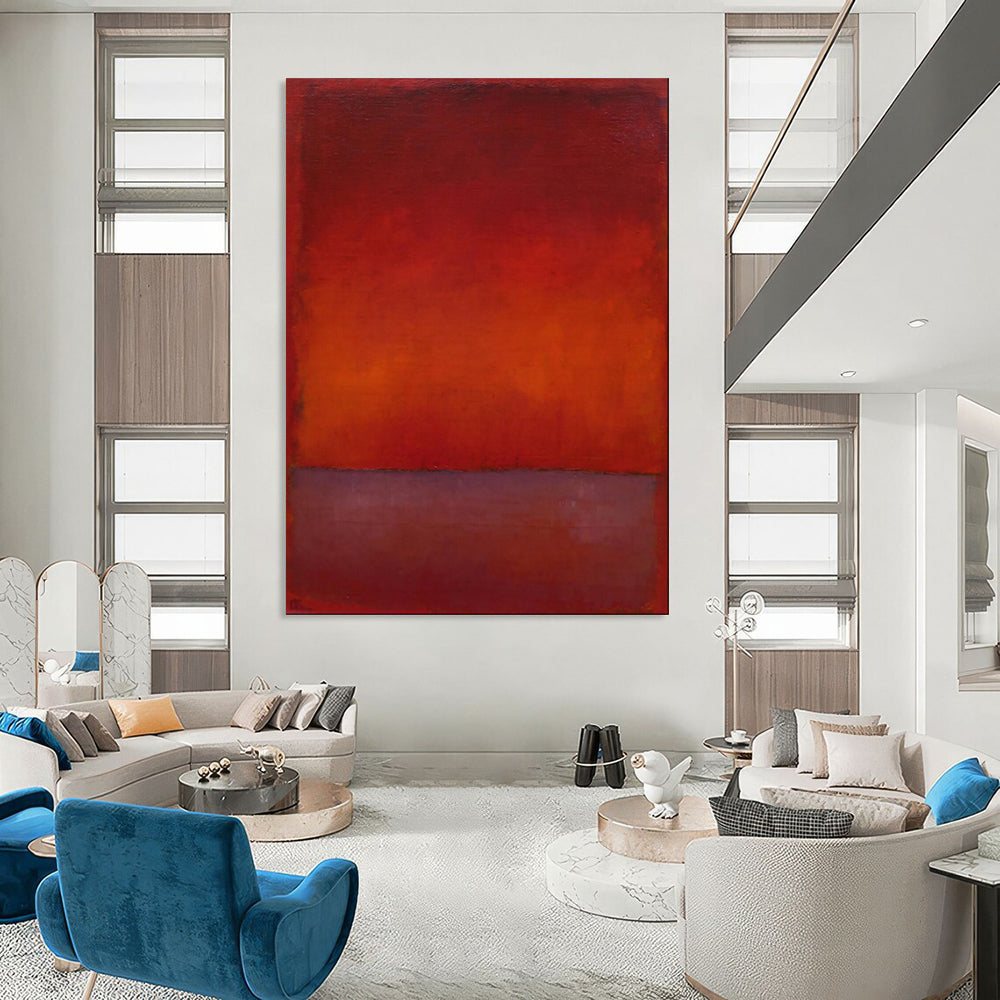 “Red - Orange Gradient Abstract” - Color - Field Painting On Canvas PT1946