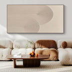 “Beige Circular Textured” - Subtle Abstract Painting On Canvas PS0141