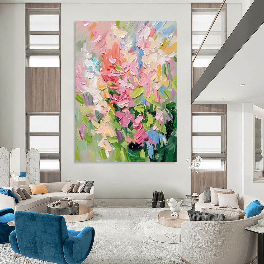“Colorful Floral Impasto” - Impressionist - Inspired Floral Painting On Canvas PT1403