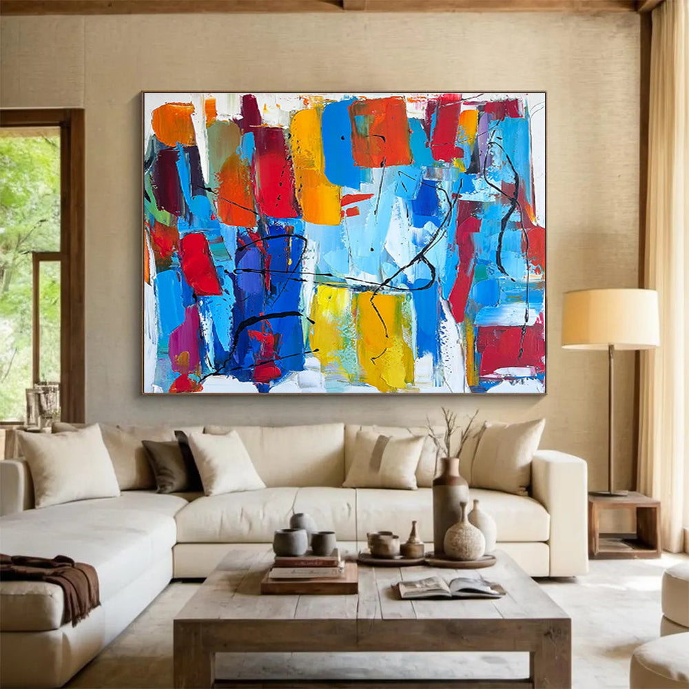 “Color Explosion Abstract” - Vibrant Abstract Painting, Perfect for Creative Studio & Game Room DKS605
