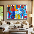 “Color Explosion Abstract” - Vibrant Abstract Painting, Perfect for Creative Studio & Game Room DKS605