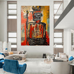 Ancient Warrior: Basquiat - Style Figure Painting On Canvas DS108