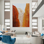 “Textured Canyon Abstract” - Impasto Landscape Painting On Canvas PT1210