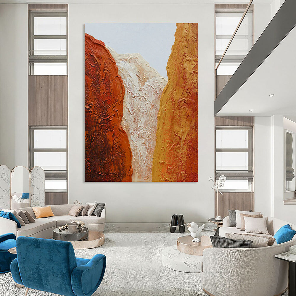 “Textured Canyon Abstract” - Impasto Landscape Painting On Canvas PT1210