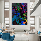 Neon Forest Night Painting On Canvas DS095
