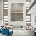 “Gray Abstract Landscape” - Minimalist Landscape Painting On Canvas PT1359