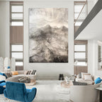 “Monochromatic Textured Landscape” - Gray Shades with a 3D - like Surface Painting On Canvas DS256