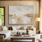 “Neutral Tones Couple in Landscape” - Impressionistic Figure Painting On Canvas PT080