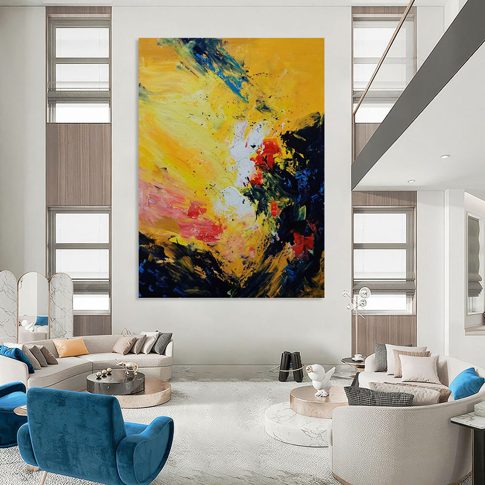 “Vibrant Color Abstract” - Abstract Expressionist Painting On Canvas PT1342