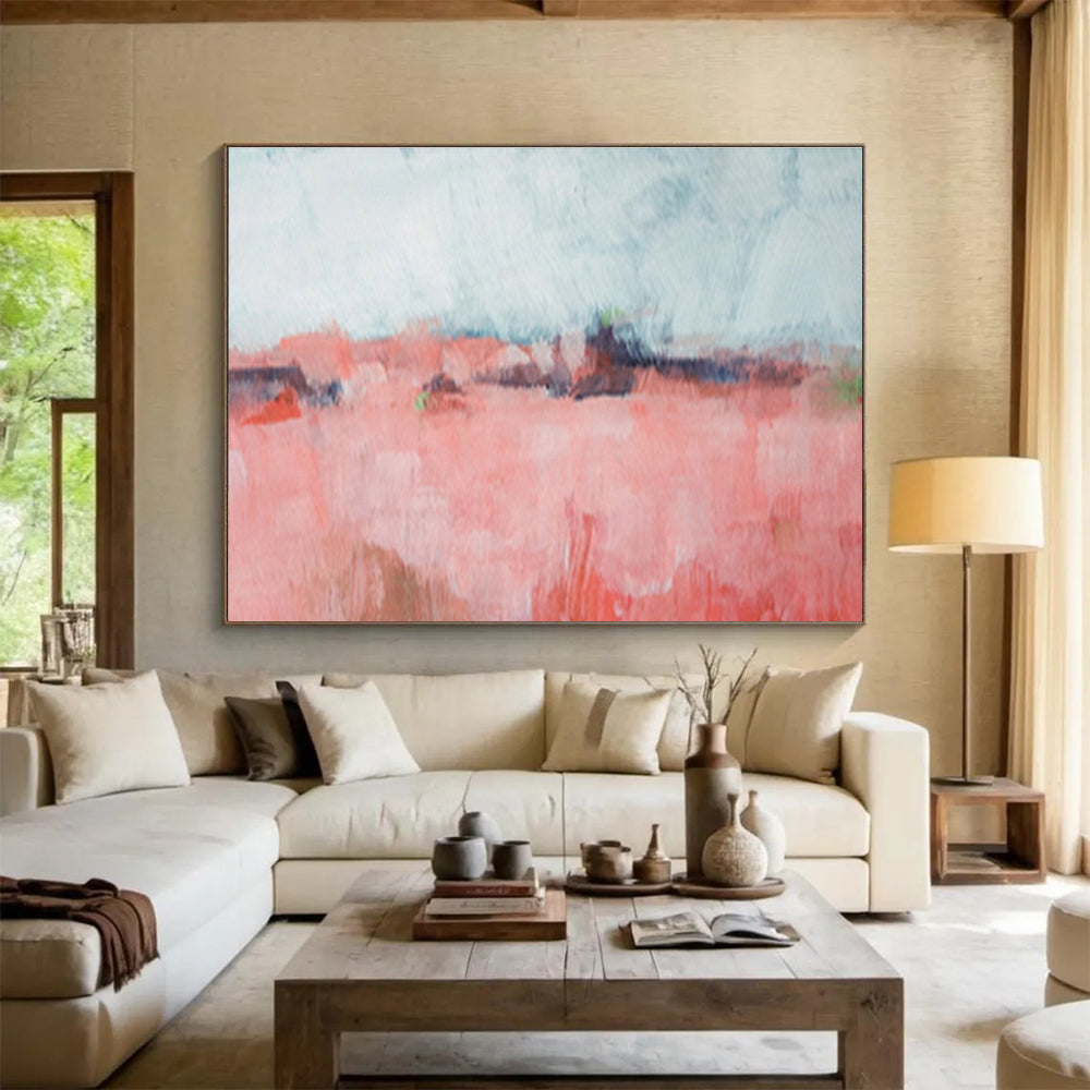 “Coral Fields” - Abstract Landscape Painting On Canvas DKS416