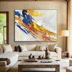 “Colorful Impasto Swirl” - Multicolor, White Abstract Impasto Painting PS0605