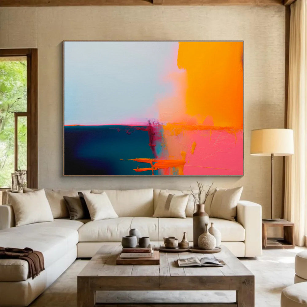 “Vibrant Color Block Fusion” - Abstract Color - Block Painting On Canvas DKS491