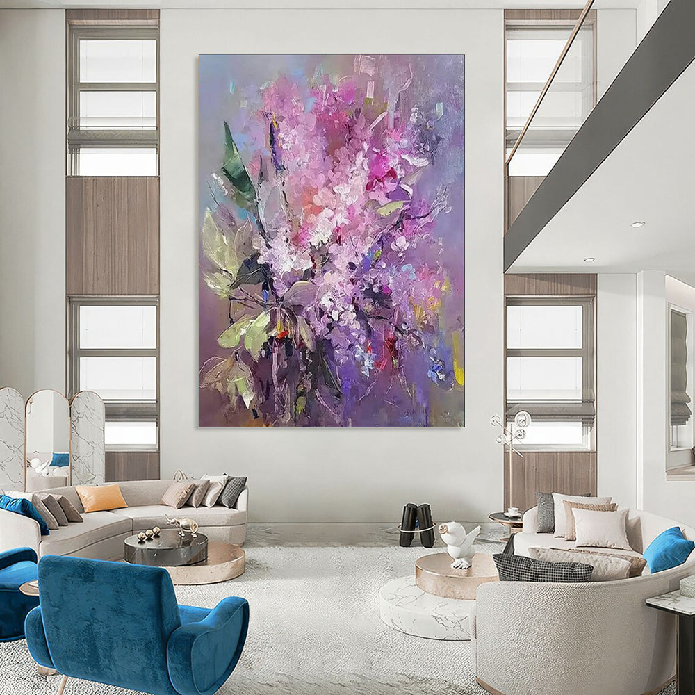 Vibrant Lilac Bouquet, Fauvist Floral, Matisse - Bold Color, Painting On Canvas PT2109
