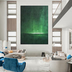 “Dark Green Textured Abstraction” - Abstract Textured Painting On Canvas PT1891