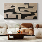 “Black - White Geometric Abstract” - Modern Abstract Painting On Canvas PS0122