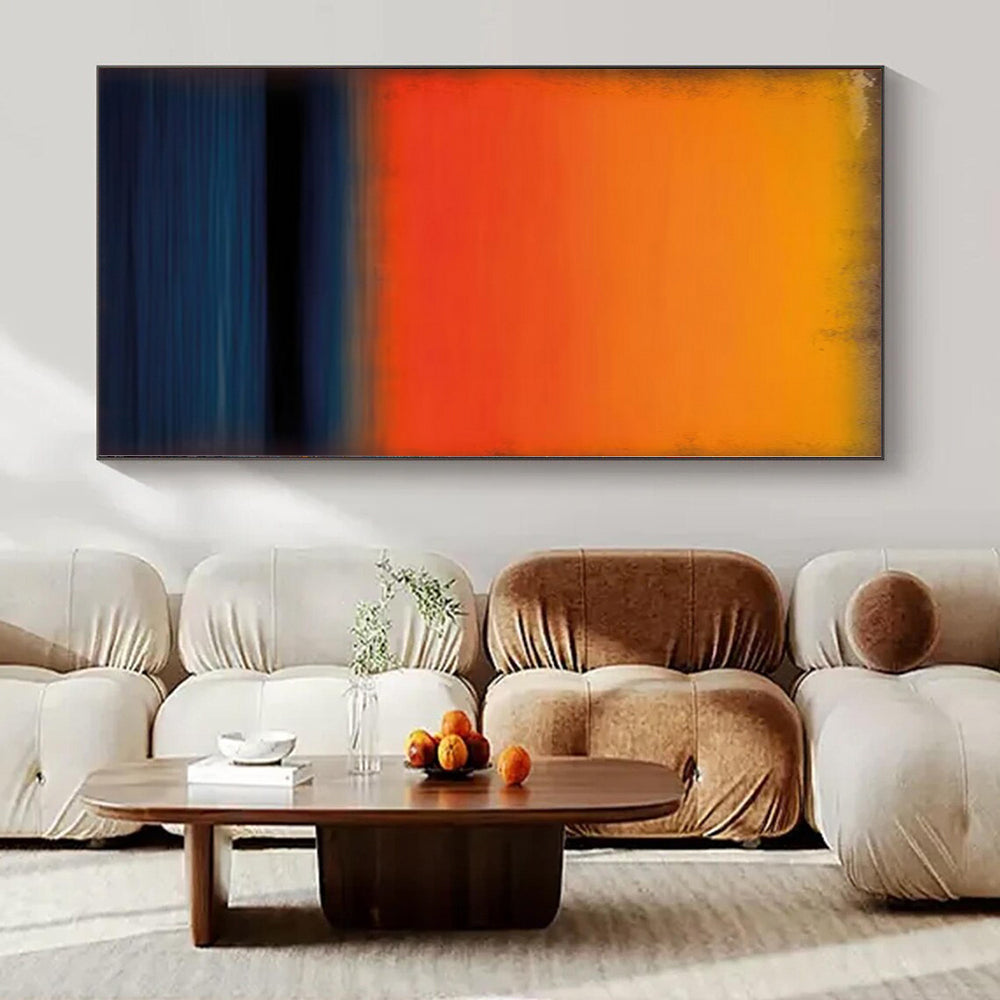 Gradient Orange, Red and Blue with Subtle Textures "Dusk Horizon" Abstract Painting On Canvas PS1183