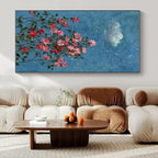 Blue, Pink, Green with Roses and Sky Elements "Starry Blossoms" Abstract Painting On Canvas PS1454