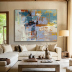 “Muted Tones with Subtle Copper Hints” - Contemplative Abstract Painting On Canvas PS0228