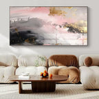 Blush and Gold Dreamscape - Soft - Textured Abstract Painting On Canvas PS1245
