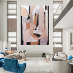 “Neutral Tones Geometric Abstract” - Earthy Shapes in a Modern Composition Painting On Canvas DS252