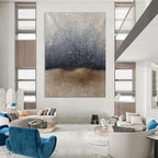 “Silver - Brown - Black Rain Abstract” - Textured Abstract Painting On Canvas PT1969