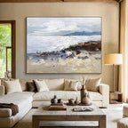 “Textured Coastal Scene” - Textured Landscape Painting, Fits Beach House & Art - Loving Café DKS634