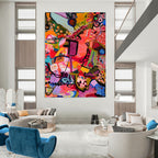 “Pink & Purple Abstract Reign” - Dynamic Abstract Painting On Canvas DS295