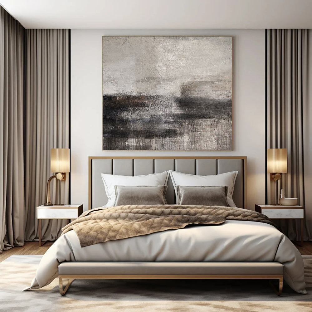 Gray and Black Textured, "Urban Grunge" – Textured Abstract Painting On Canvas PS0961