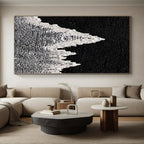 “Black and White Textured Peaks” - Abstract Landscape - Inspired Painting On Canvas PS0020