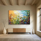 “Textured Floral Burst” - 3D Flower Field Painting On Canvas DKS443