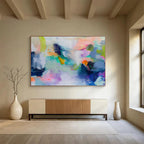 “Vibrant Color Collision” - Energetic Abstract Painting On Canvas DKS497