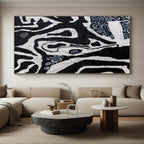 “Black - White Abstract Mosaic” - Contemporary Abstract Painting On Canvas PS0052