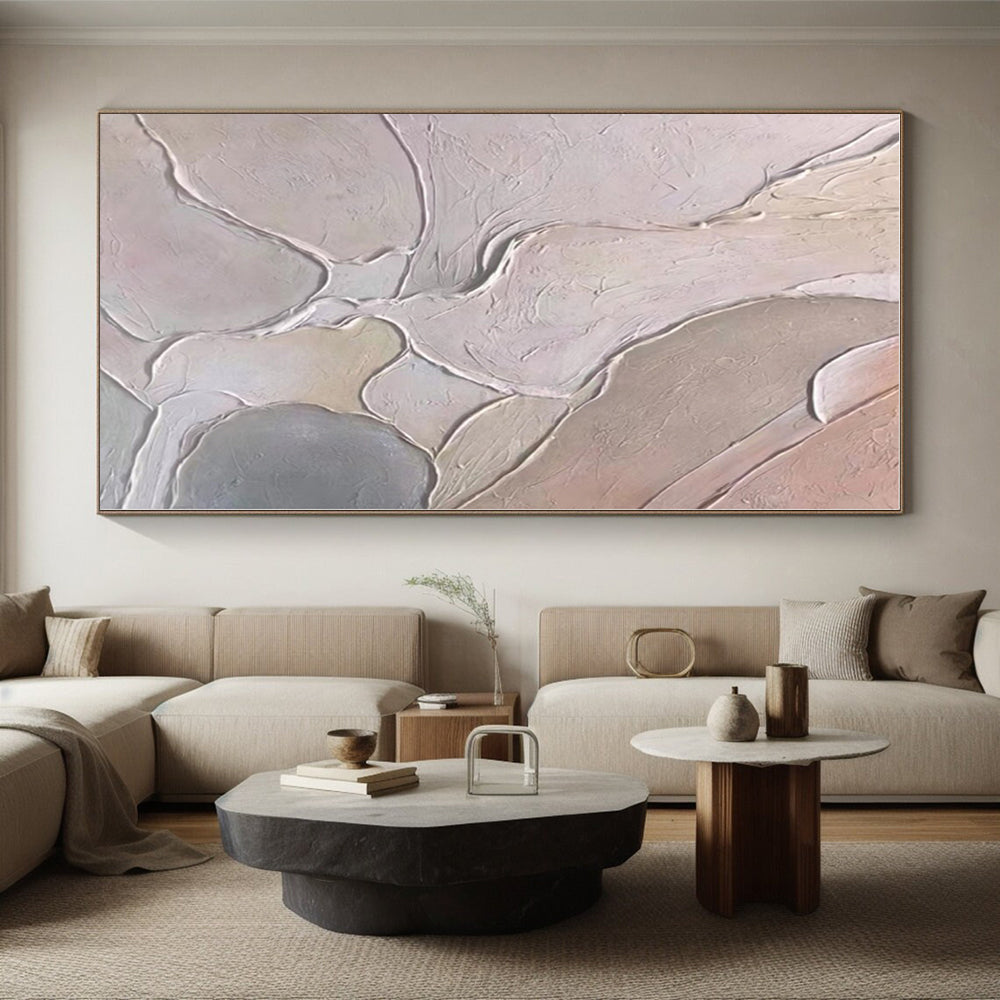 “Pastel Textured Waves” - Pastel Abstract Textured Painting On Canvas PS0408
