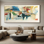 “Colorful Abstract Sketch” - Multicolor, White Abstract Sketch - like Painting PS0609