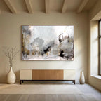 “Soft Gray and Brown Abstract Landscape” - Ethereal Abstract Painting On Canvas PT135