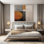 Geometric Shapes in Earthy Hues "Earthy Geometry" Abstract Painting On Canvas PS1206