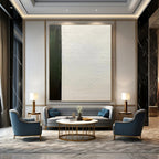 “Green - White Textured Script” - Textured Abstract Painting On Canvas PT1181