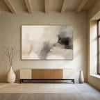 “Beige - Grey Abstract Mist” Abstract Painting On Canvas DKS239