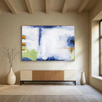 “Blue - Toned Abstract With Subtle Details” - Abstract Painting On Canvas DKS555