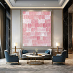 “Pink Textured Abstract” - Minimalist Textured Painting On Canvas PT2266