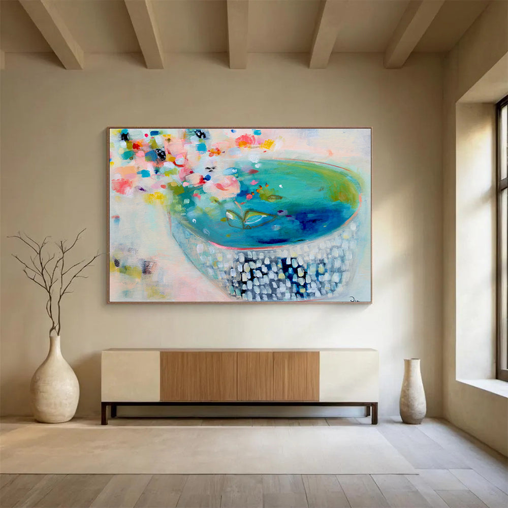 Colorful Floral - Inspired Abstract Painting On Canvas DKS062