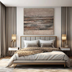 “Brown - Gray Textured Abstract” - Industrial Abstract Painting On Canvas PS0118