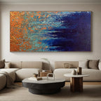 “Blue - Orange Abstract Forest” - Nature - Inspired Abstract Painting On Canvas PS0054