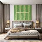Green Stripes with Figures "Green Paths" Abstract Painting On Canvas PS1356