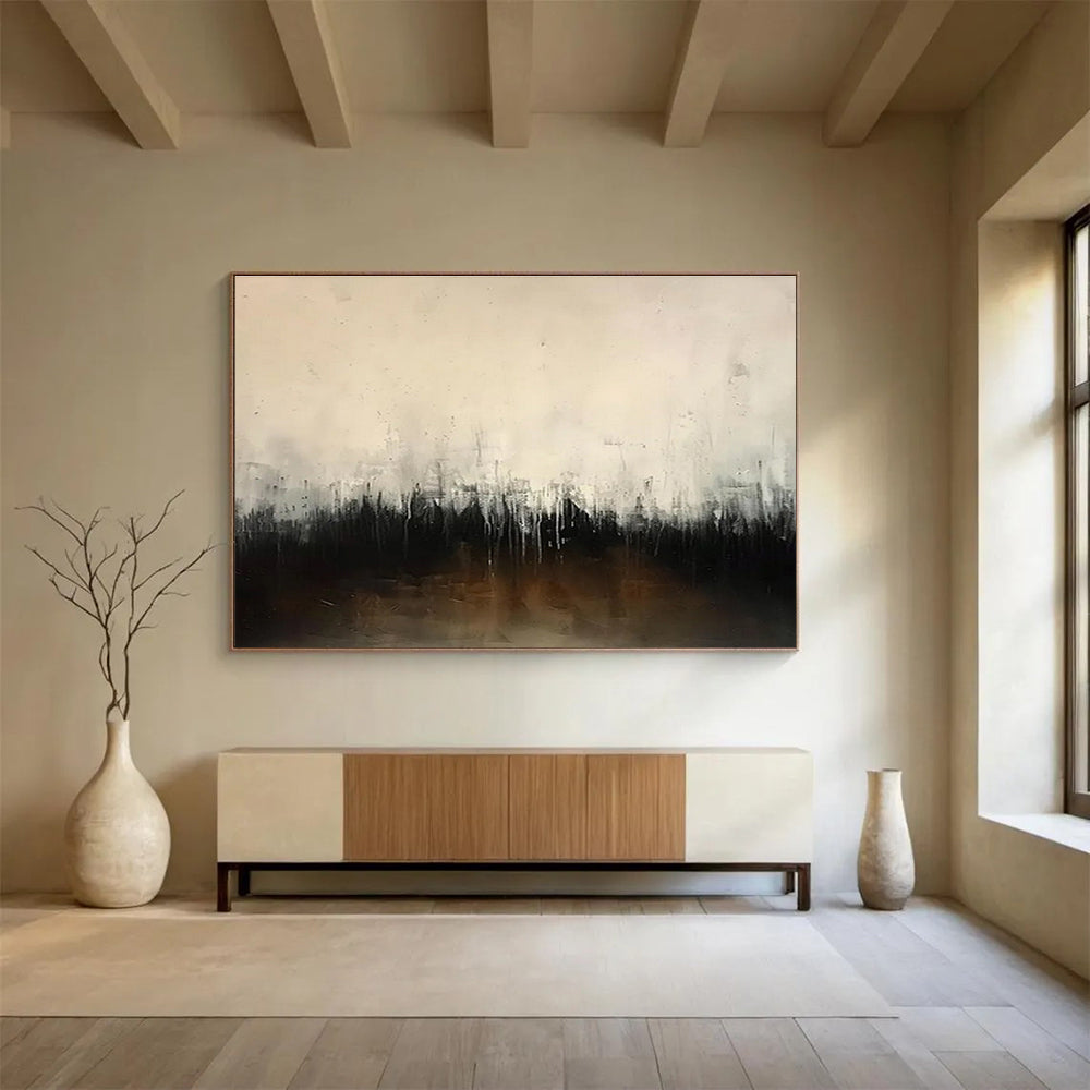 Dark & Light Abstract Horizon Painting On Canvas DKS048
